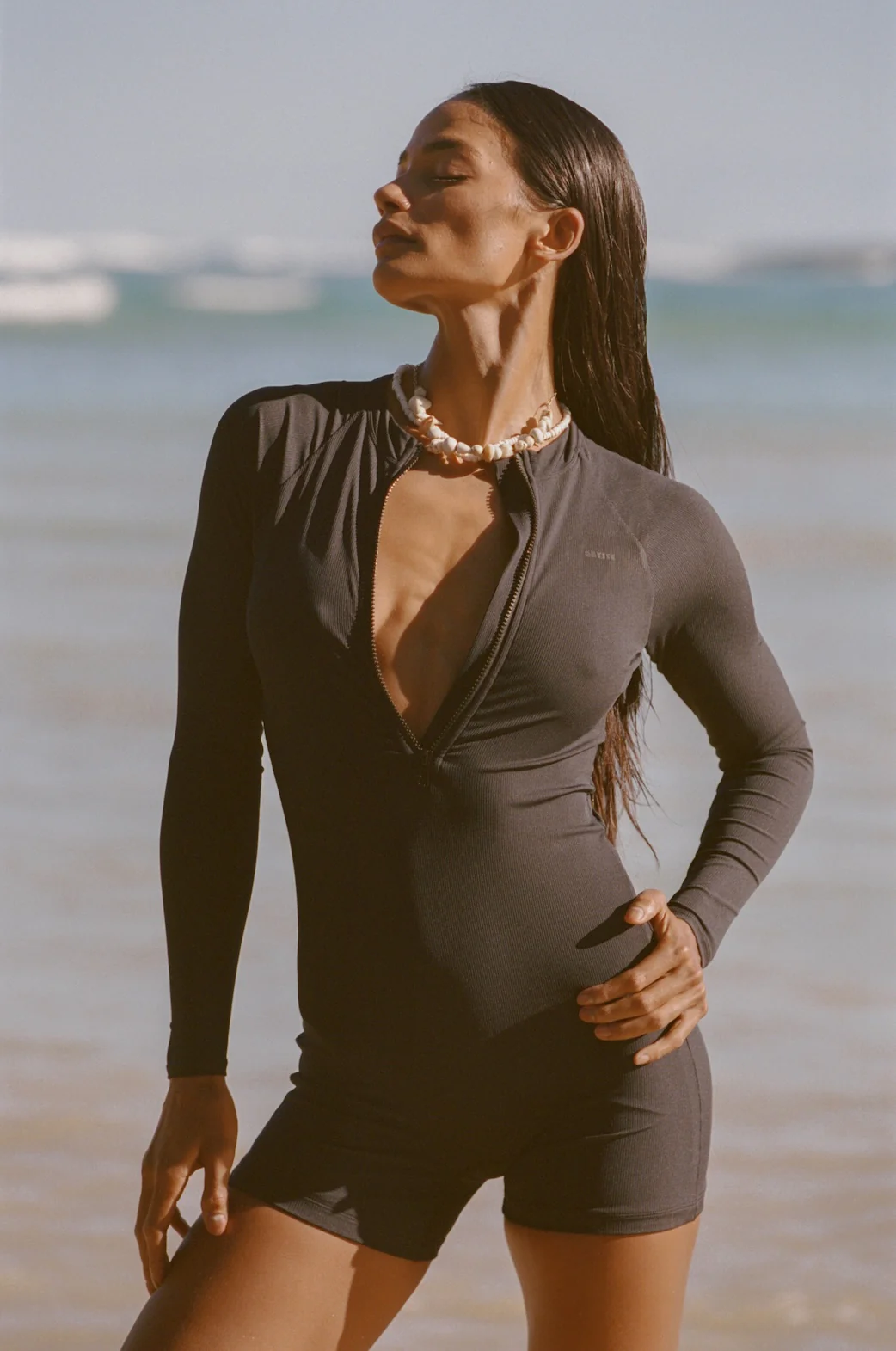 Dover Long Sleeve Swimsuit - Jet Rib - Image 3