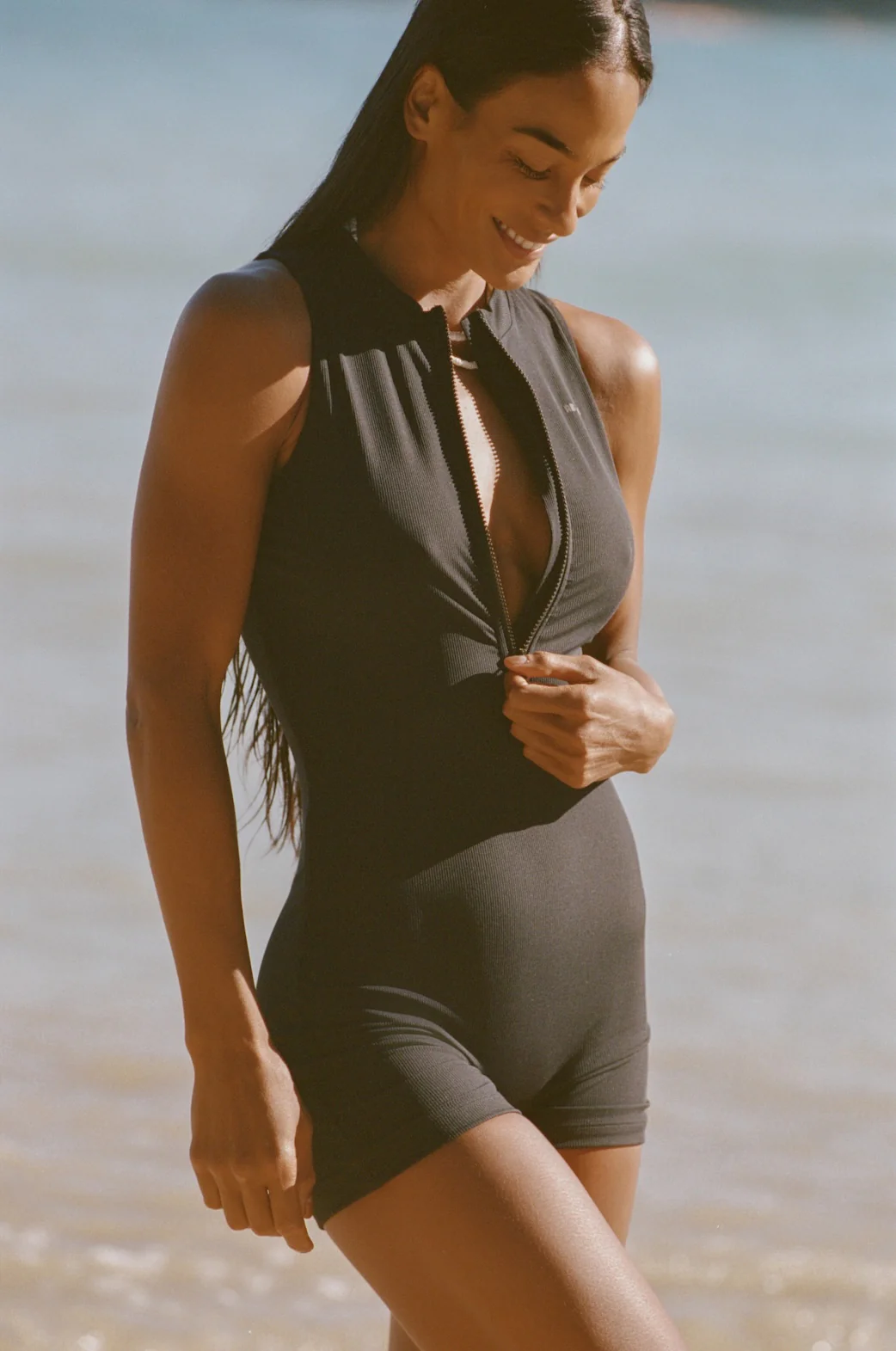 Joyce Halter Swimsuit - Jet Rib - Image 4