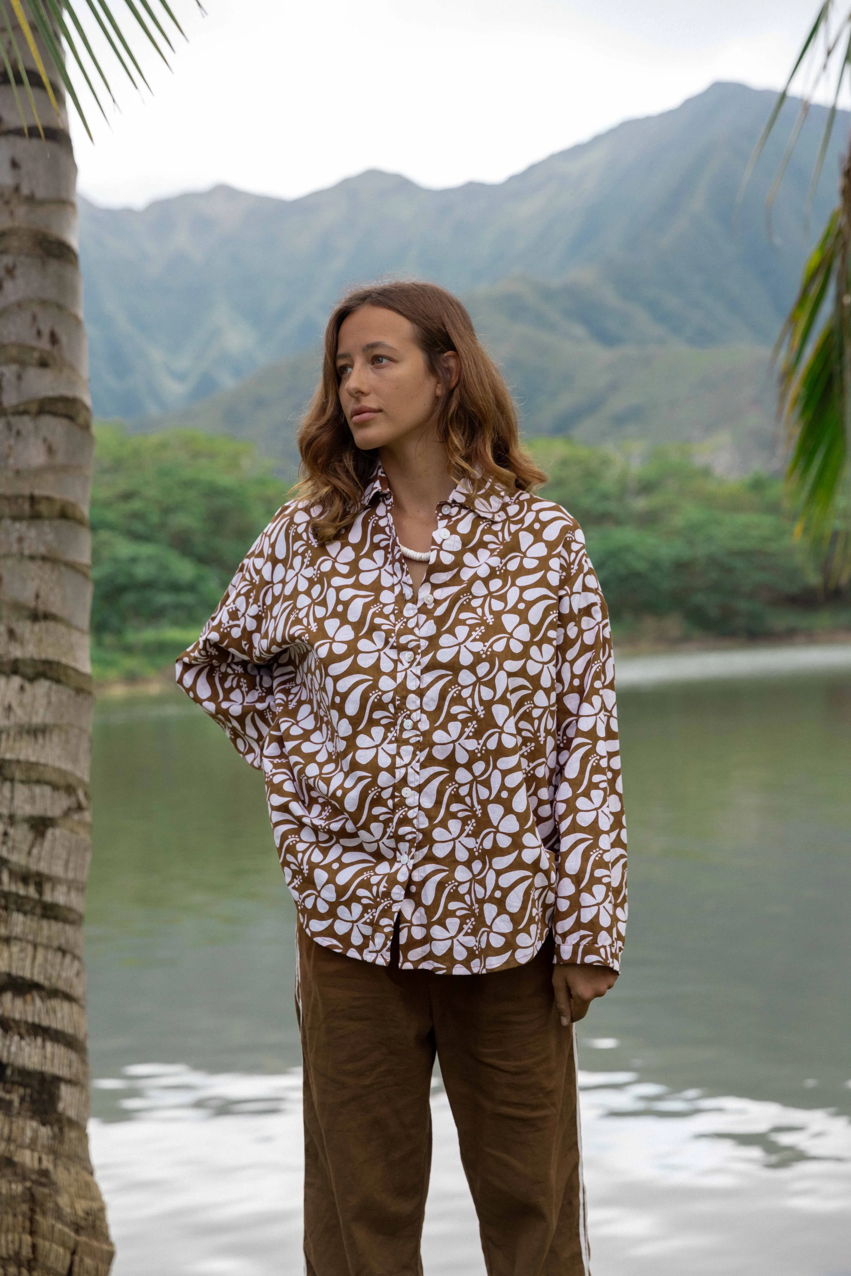 Puka Linen Shirt - Lei Brown - Image 6
