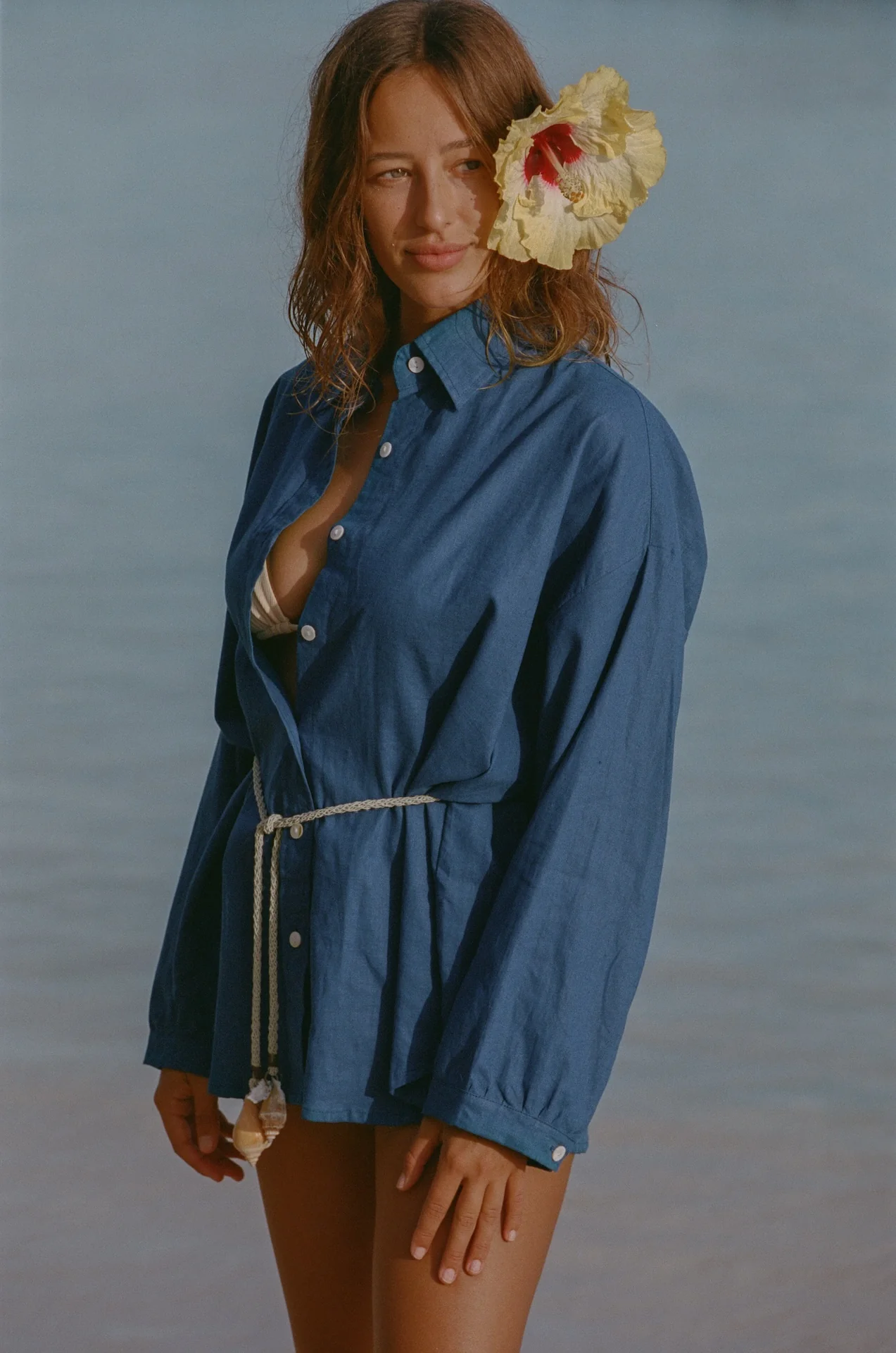 Puka Linen Shirt - Ocean - Image 3